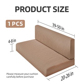 Verdanzia RV Dinette Cushion Covers, Stretchable Camper Cushion Covers,Washable Loveseat Sofa Furniture Protector for RV Camper Car Bench (1 Backrest Cover & 1 Bench Cover,Beige)