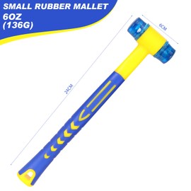 Arcjunys Rubber Mallet Hammer Rubber Hammer Small Hammer 25mm Small Head Rubber Mallet Plastic Hammer with Non Slip Handle for Jewelry Leather Crafts Household