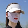 UV Protection Mouth-Open Face Cool Mask Sun Visor (White) 5ea