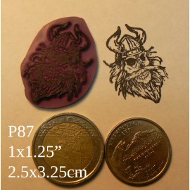 Dragonflylaser P87 Viking skull rubber stamp WM