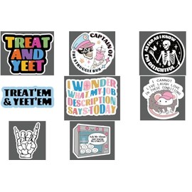 8 Pcs Funny Nurse Retractable Badge Reel Accessories Bulk Cute Fun Nursing Healthcare Medical Badge Holder Pack Chaos Coordinator Skeleton Hand Doctor Social Worker Badge Clip RN CNA ID Card Gifts