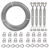 1/4 Wire Rope Kit, 100ft Stainless Steel Cable, 4Pcs 1/4