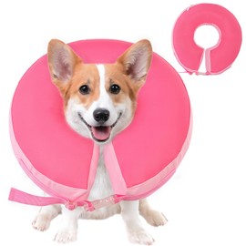 SAWMONG Inflatable Dog Cone Collar After Surgery,Soft Recovery Collar for Dogs and Cats,Dog Neck Collar for Small Medium Large Dogs,Alternative E Collar No Blocking Vision
