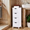 SEGAWE Bathroom Floor Storage Cabinet Freestanding Wooden Side Organizer with