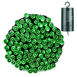 Joomer Green Battery Christmas Lights, 66ft 200LED Fairy Lights Battery Operated Timer 8 Modes Waterproof for Outdoor Home Garden Party Holiday Christmas Trees Decoration