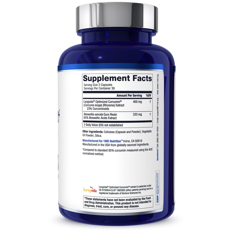 1MD Nutrition CurcuminMD Plus - Turmeric Curcumin with Boswellia Serrata