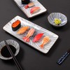 Relaxing Garden 6 piece sushi plate set, 10-inch ceramic rectangle