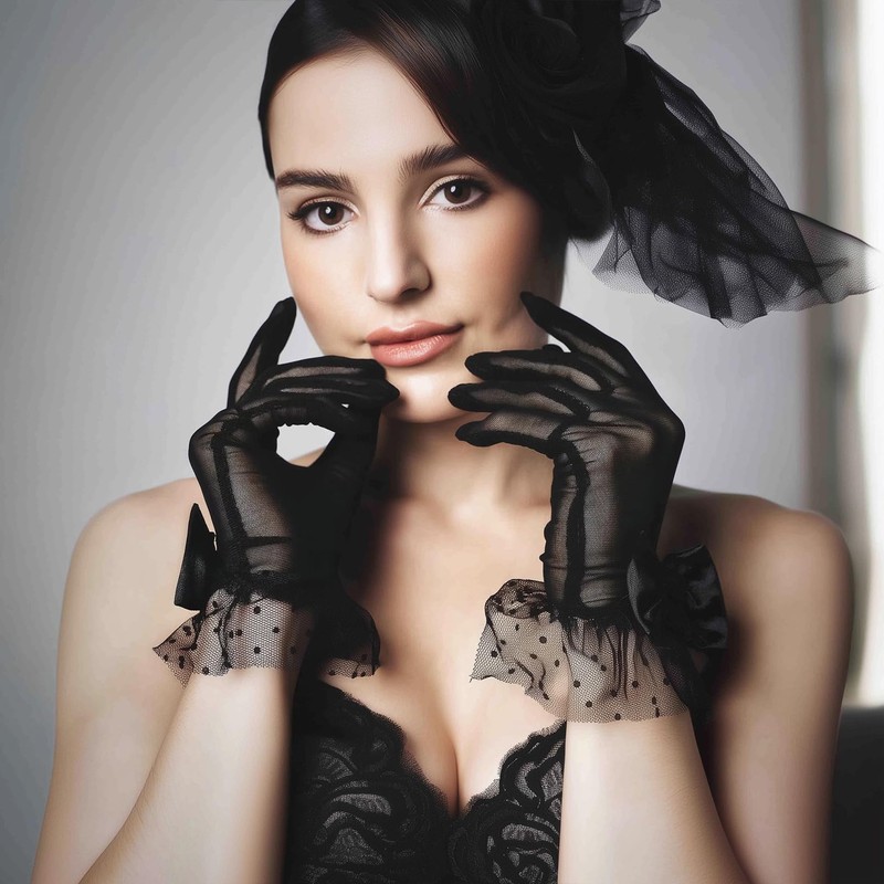 Eeuwigegelofte Lace Gloves Wedding Tea Party Gloves for Women, Bow