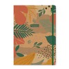A4 Softcover Notebook Kraft Tropical Design Elasticated Notepad School Book
