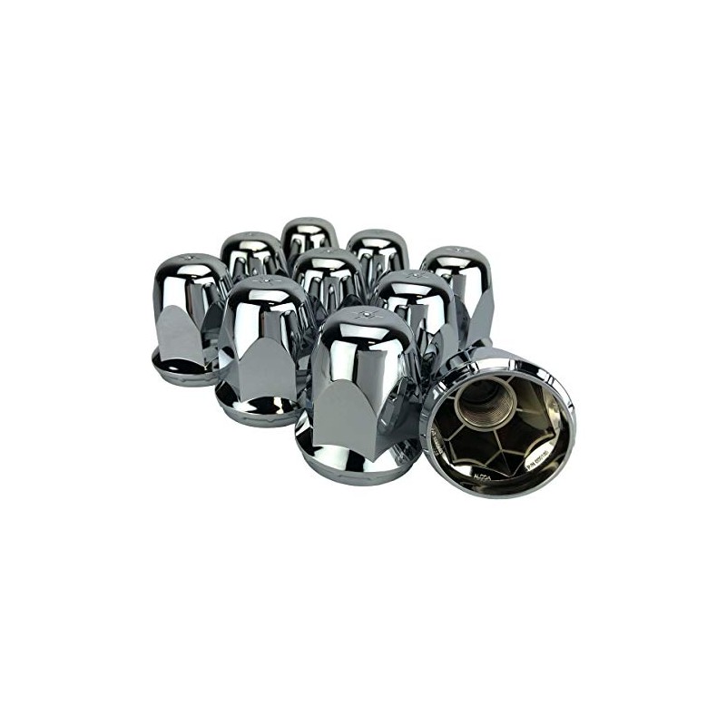 10 ALCOA 33mm Chrome Screw On Hex Lug Nut Covers