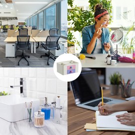 Wlevzzor Stationary Organiser 7-Grid Desk Organizer with Drawer – Multifunctional Plastic Table Organizer & Pen Holder for School, Office, and Home