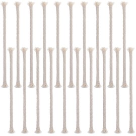AOZUO 20PCS 1/4" Round Cotton Oil Lamp Wicks, Braided Cotton Replacement Wick for Torches Alcohol Candle Burner Kerosene Lamp Oil Lantern