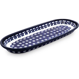 Original Bunzlauer Keramik Servierplatte 28,3x11,1x2,5 cm, Dekor 166a