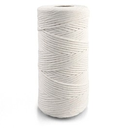 Netuno 1 x Macrame Yarn, Lime White, 3 mm, 100 m, Simply Twisted Cotton Cord, Natural Cord, Colourful Cotton Craft Cord for Macrame Yarn, Cord Macrame Coloured Twisted Macrame Cord Cotton