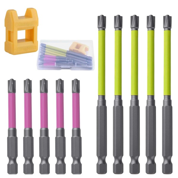 SPEEDWOX 10-teiliges magnetisches spezielles Schlitz-Schraubendreher-Bit-Set für Elektriker, Schlagschrauber-Bits, 1/4-Zoll-Sechskantschaft, Elektriker-Schlagschrauber-Bit-Set
