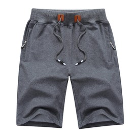 MO GOOD - Pantalones cortos casuales para hombre, para entrenamiento, cómodos, transpirables, grandes y altos, D-gris, 42-44