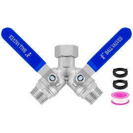 Vtenyeo Garden Hose Y Valve Splitter 2 Way, 304 Stainless Steel Heavy Duty Hose Split...