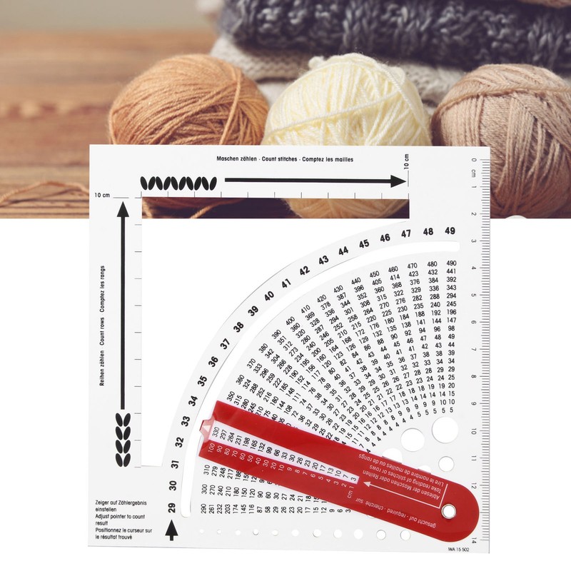 Knitting Gauge Converter Double Sided Clear Scale Knitting Stitch Counting