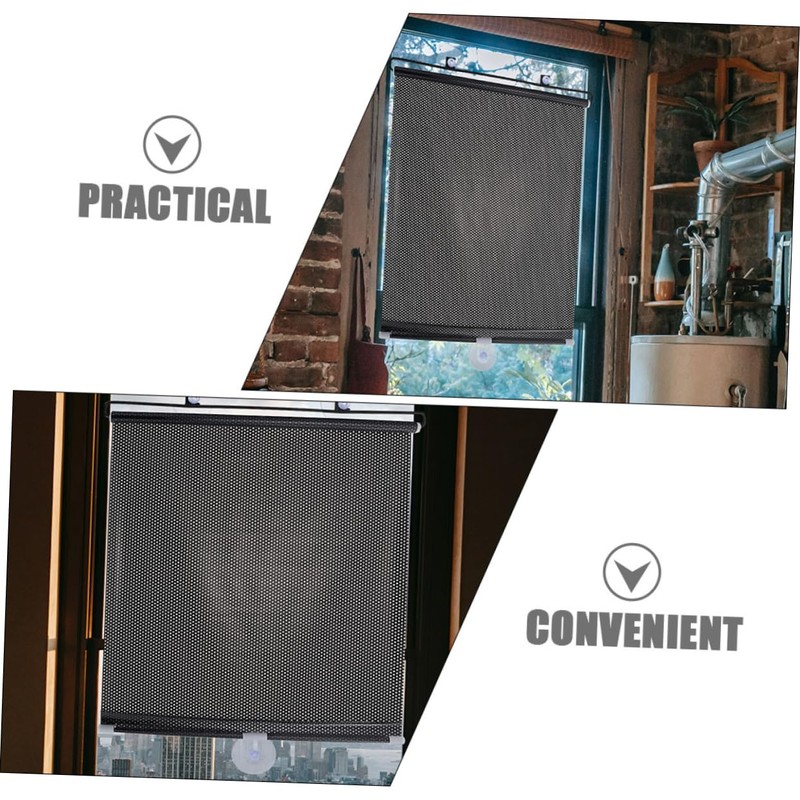 BIUDECO Space-Saving Retractable Window Shades Window Privacy Suction Cup Roller