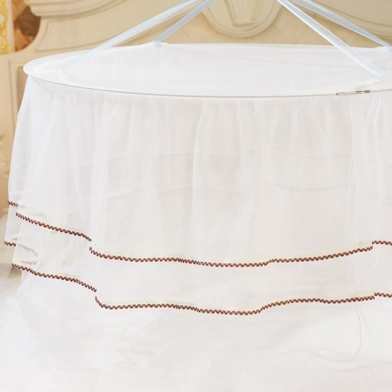 Yitre Mosquitera Plegable de Poliéster, Cortina de Cama Redonda de