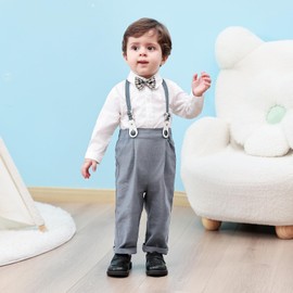 Booulfi Baby Boy Christening Baptism Outfits Gifts for Boys 18-24 Month Boy Clothes Ring Bearer Outfit Baby Photoshoot Props