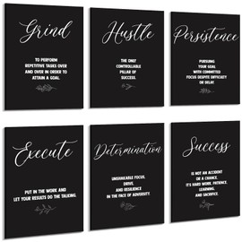 Coume 6 Pack Art Acoustic Panels 12" x 16" Inspirational Self Adhesive Soundproof Wall Panels Motivational Decorative Sound Absorbing Studio Acoustic Treatment Home Decorations(Classic Style)