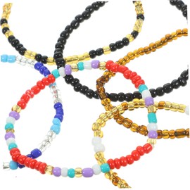 SEWACC Bead Anklet Bracelet Set - 18pcs Woven Ankle Bracelets for Men - Beachy Rustic Jewelry - Stretch Anklets