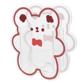 FUNOMOCYA Acrylic Cartoon Pen Holder Transparent Desk Organizer for Makeup Brushes and Stationery Cute Animal Design and Lightweight for Use