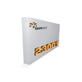 GIRtech Ceramic Fiber Insulation Board (2300F) (23,6" X 12" X 2"), Fireproof Insulating Board for Wood Stoves, Pizza Ovens, Forges, Kilns, Furnaces, Fireplaces - Pack of 1