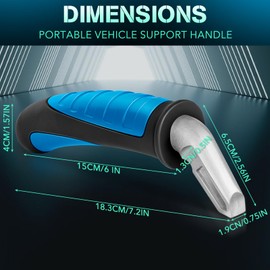 Milifox Car Door Handle for Elderly - Vehicle Support Handle Assist for Handicapped,Portable Auto Support Door Handle,Standing Assist Mobility Aids for Seniers,Disabled,Injured,Black+Blue