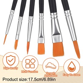 6 Pcs Face Paint Brush Watercolor Body Paint Brushes Painting Kit Professional Artist Craft Brush Supplies Art Makeup Kit for Acrylic Painting Watercolor Oil Gouache