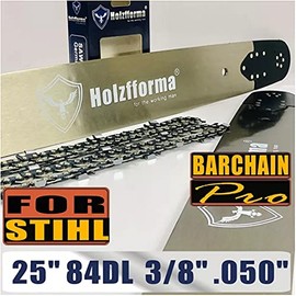 Holzfforma Pro 24 or 25inch 3/8 .050 84DL Guide Bar & Full Chisel Saw Chain Combo Compatible For Stihl MS360 MS361 MS362 MS380 MS390 MS440 MS441 MS460 MS461 MS660 MS661 MS650 Chainsaw