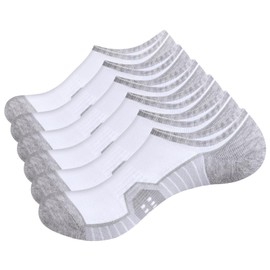 OUYJIA Womens Trainer Socks for Women Size 4-7, White Breathable Anti-Odor Bamboo No Show Invisible Socks Low Cut Invisible Sock for Ladies, 6 Pairs