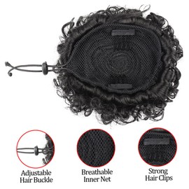 OHPHCALL Create a Look Pcs Afro Curly Bun Hair Pieces Women's Hair Bun Extensions Realistic High Temp Silk Versatile for Parties Daily