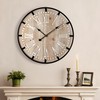 Farmhouse 24 Inch Wood Roman Large Wall Clock with Metal