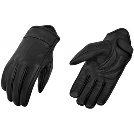 True Element Mens Light Weight Lined Motorcycle Driver Glove with Gel Palm Padding (Black, Small)