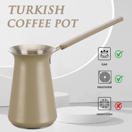 UNISWEET Turkish Coffee Pot - Gifts for Family &Friends,Cezve/Ibrik Coffee Pot for Stovetop,Briki Greek Turkish Pot with Heat-Resistant Rubber Handle,Milk Warming Pot,Arabic Tea Pot