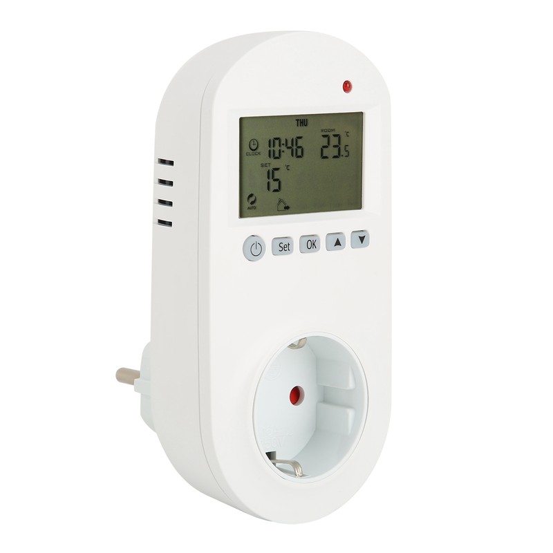 16A Plug‑in Thermostat Programmable Electric Heating Temperature Controller