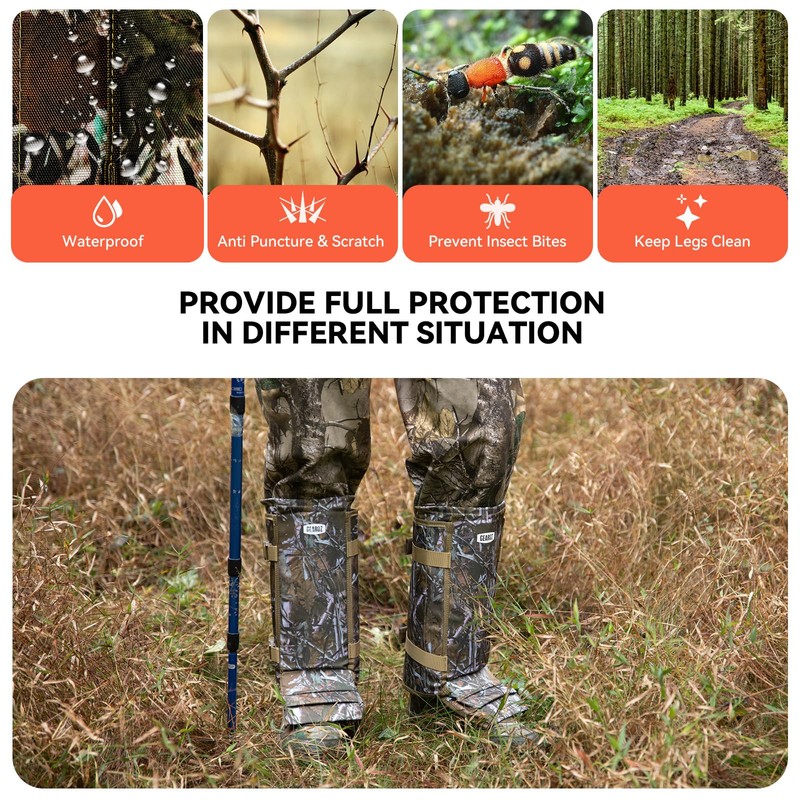 GearOZ Snake Gaiters Snake Chaps, Waterproof Lower Legs Snake Guards,