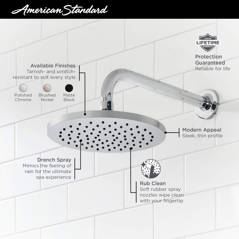 American Standard 1660528.243 Studio S 1-Spray 8 in. Single Wall