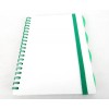 Sweda Wire Bound Notebook w/4 Dividers, White w/Green Accent, Elastic