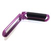 ALAZCO 2 Assorted Colors Folding Hair Brush With Mirror Compact