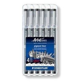 Staedtler - Juego de 6 delineadores Pigment Liner Bonus Sketch por el precio normal de 4 (2 gratis), 308SB6P