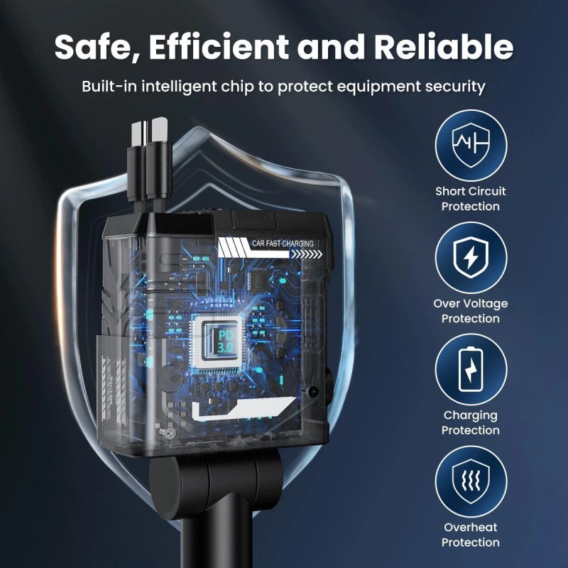 Universal Retractable Car Charger 4 in 1 Fast Car Phone