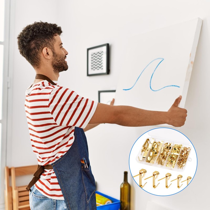 150 Pcs Wall Hanging Hooks Gypsum Board Hooks with Nails