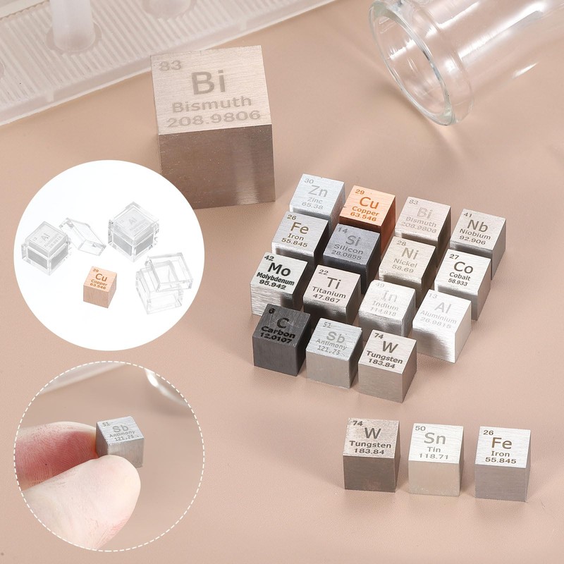 sourcing map 3 Pcs Antimony Cube, 0.39 Inch High Density