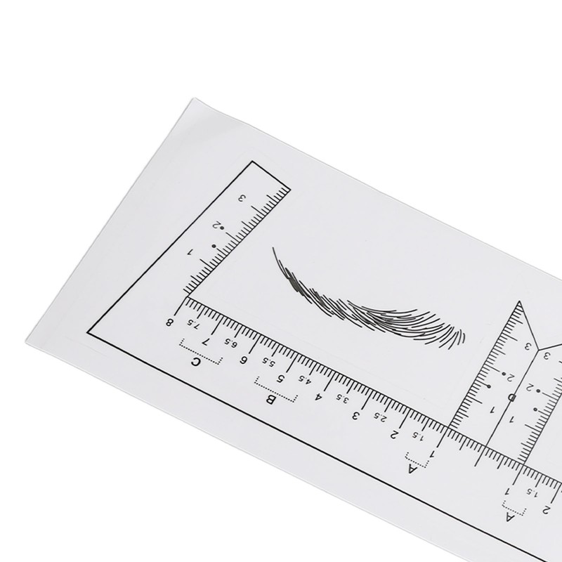 100PCS Eyebrow Ruler Stencils Clear Scale Transparent Adhesive Eyebrow Designer