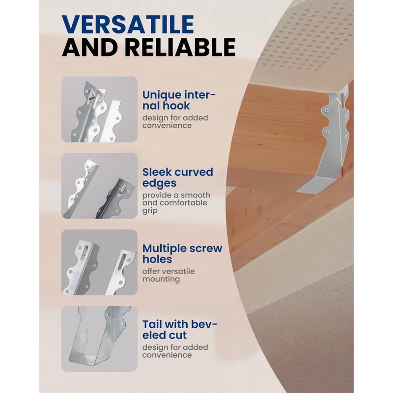 vikofan Face Mount 2x6 Joist Hangers with Galvanized Finish for