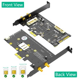 2 in 1 Combo Mini PCI-E to PCI-E 1x and MSATA to SATA3 Adapter with SIM Card Slot for WiFi/ 3G/4G/LTE/Msata SSD