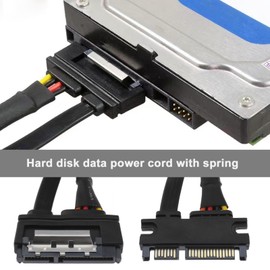 ECSiNG 22 Pin SATA Power Extension Cable 7+15 SATA Male to Female Data & Power Combo Cable with Locking Latch for SATA (Serial) Hard Drives SATA Optical Drives SSHD 50cm